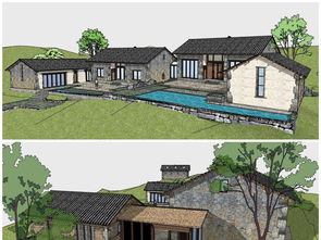 精品中式仿古風(fēng)格別墅庭院客棧建筑su模型設(shè)計(jì)素材 建筑模型模型大全 19148349